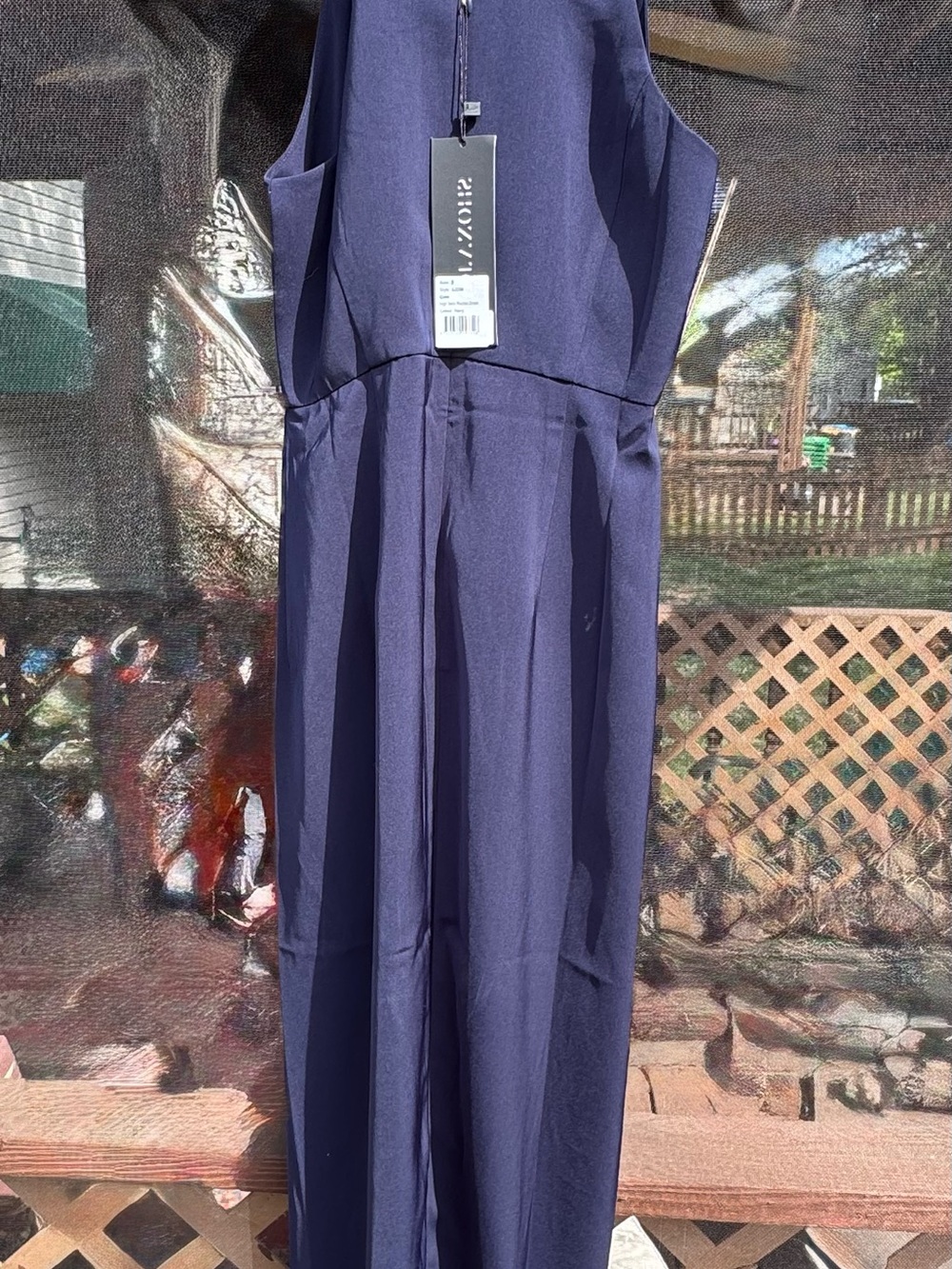 NEW SHONA JOY Draped Halter Tulip DRESS Size 8 $280 Navy NORDSTROM - Picture 6 of 6